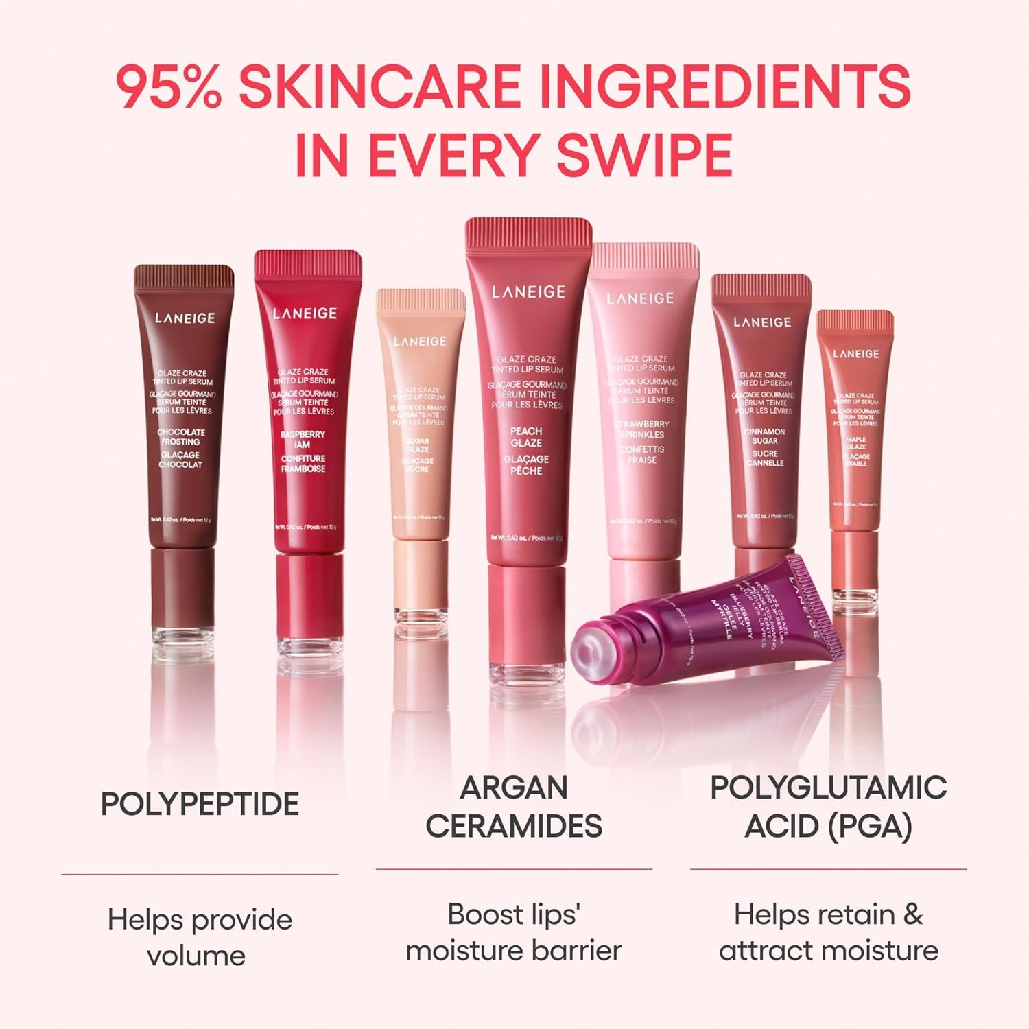image:imageLANEIGE Glaze Craze Tinted Lip Serum Hydrating Lip Serum for Glossy Nourished Lips with Plumping PolypeptidesBlack Plum Glaze