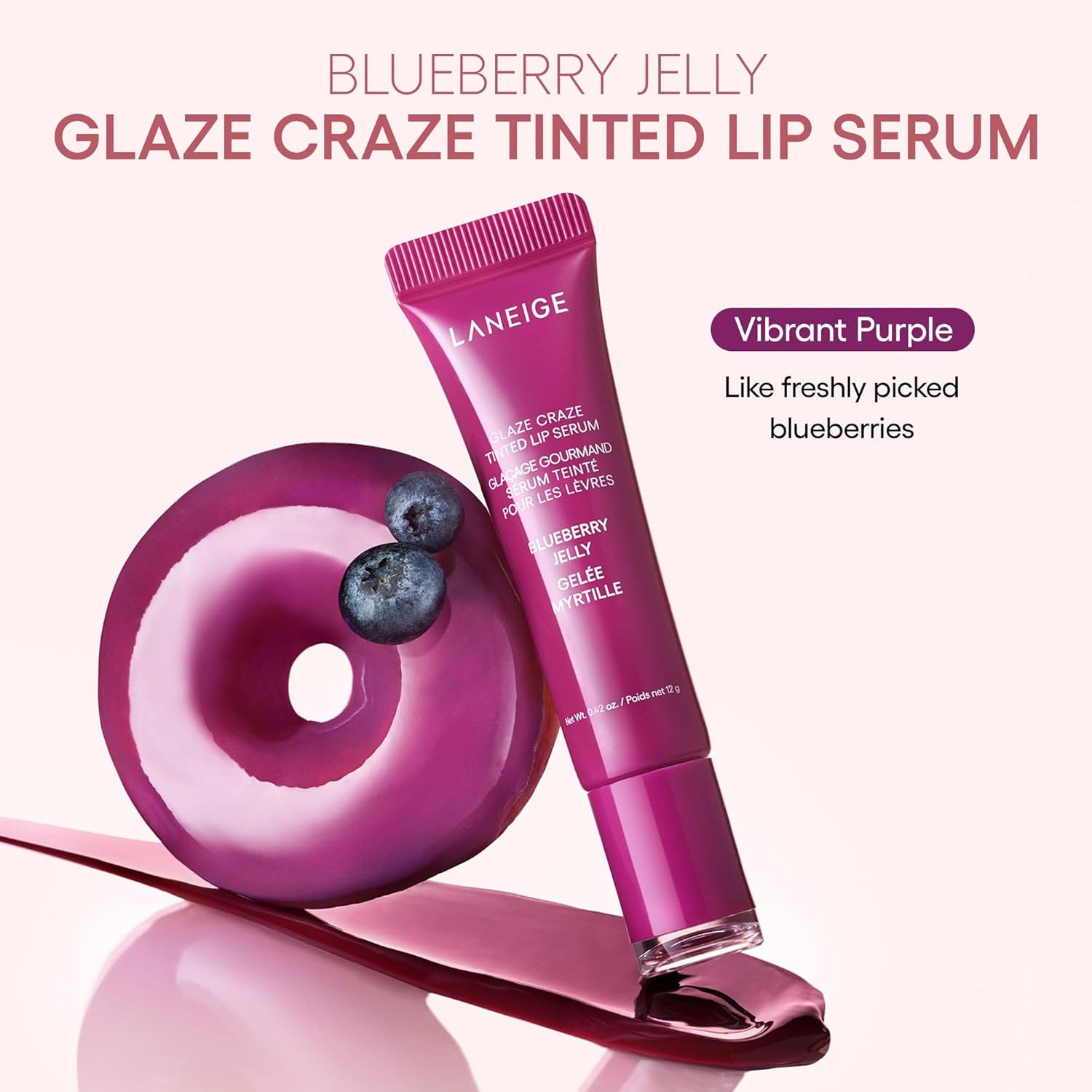 image:imageLANEIGE Glaze Craze Tinted Lip Serum Hydrating Lip Serum for Glossy Nourished Lips with Plumping PolypeptidesBlueberry Jelly