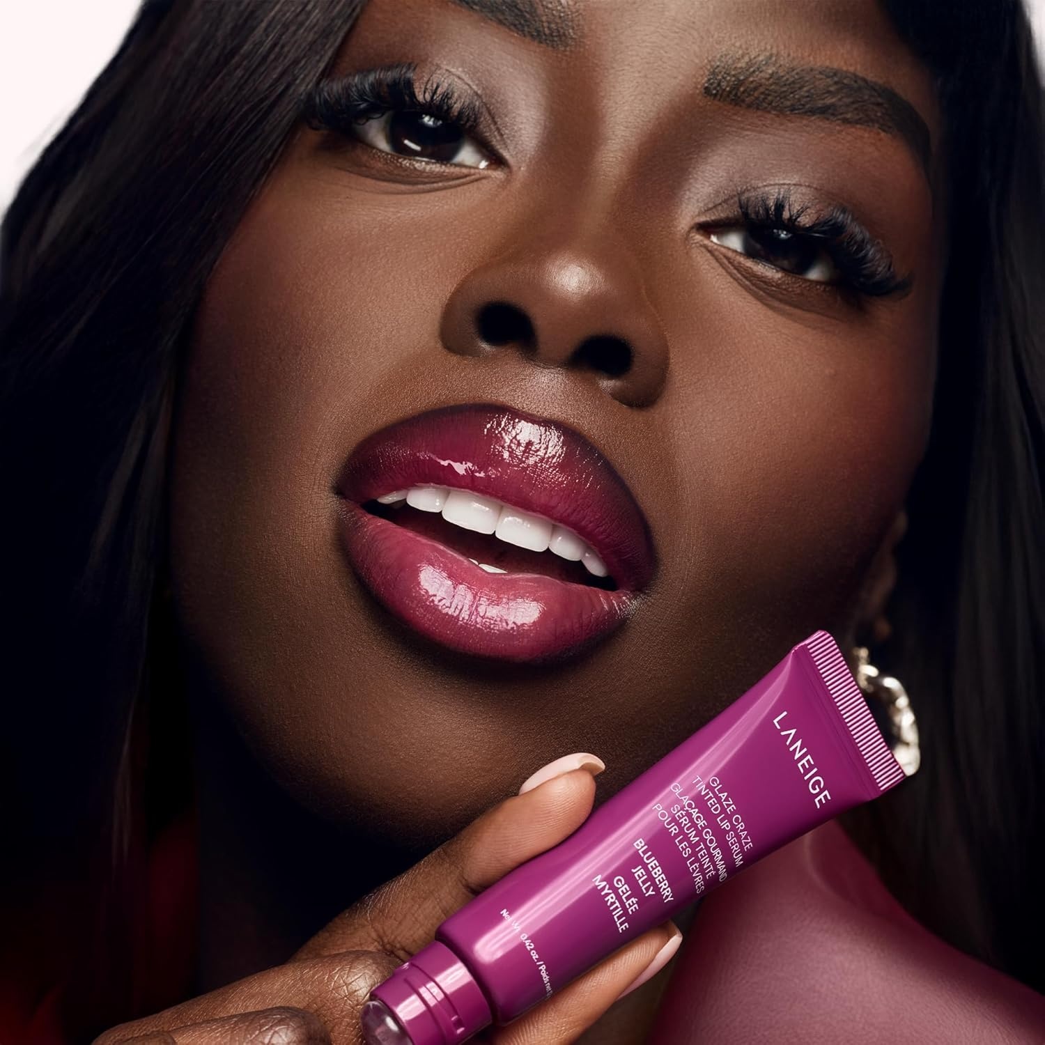 image:imageLANEIGE Glaze Craze Tinted Lip Serum Hydrating Lip Serum for Glossy Nourished Lips with Plumping PolypeptidesBlueberry Jelly