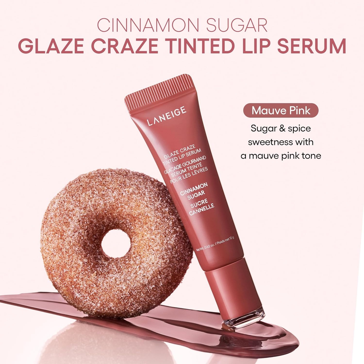 image:imageLANEIGE Glaze Craze Tinted Lip Serum Hydrating Lip Serum for Glossy Nourished Lips with Plumping PolypeptidesCinnamon Sugar