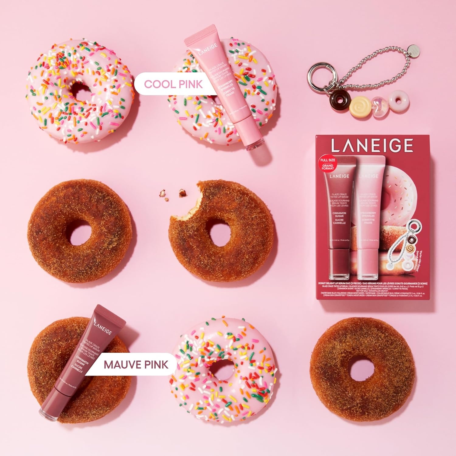image:imageLANEIGE Glaze Craze Tinted Lip Serum Hydrating Lip Serum for Glossy Nourished Lips with Plumping PolypeptidesDonut Delight