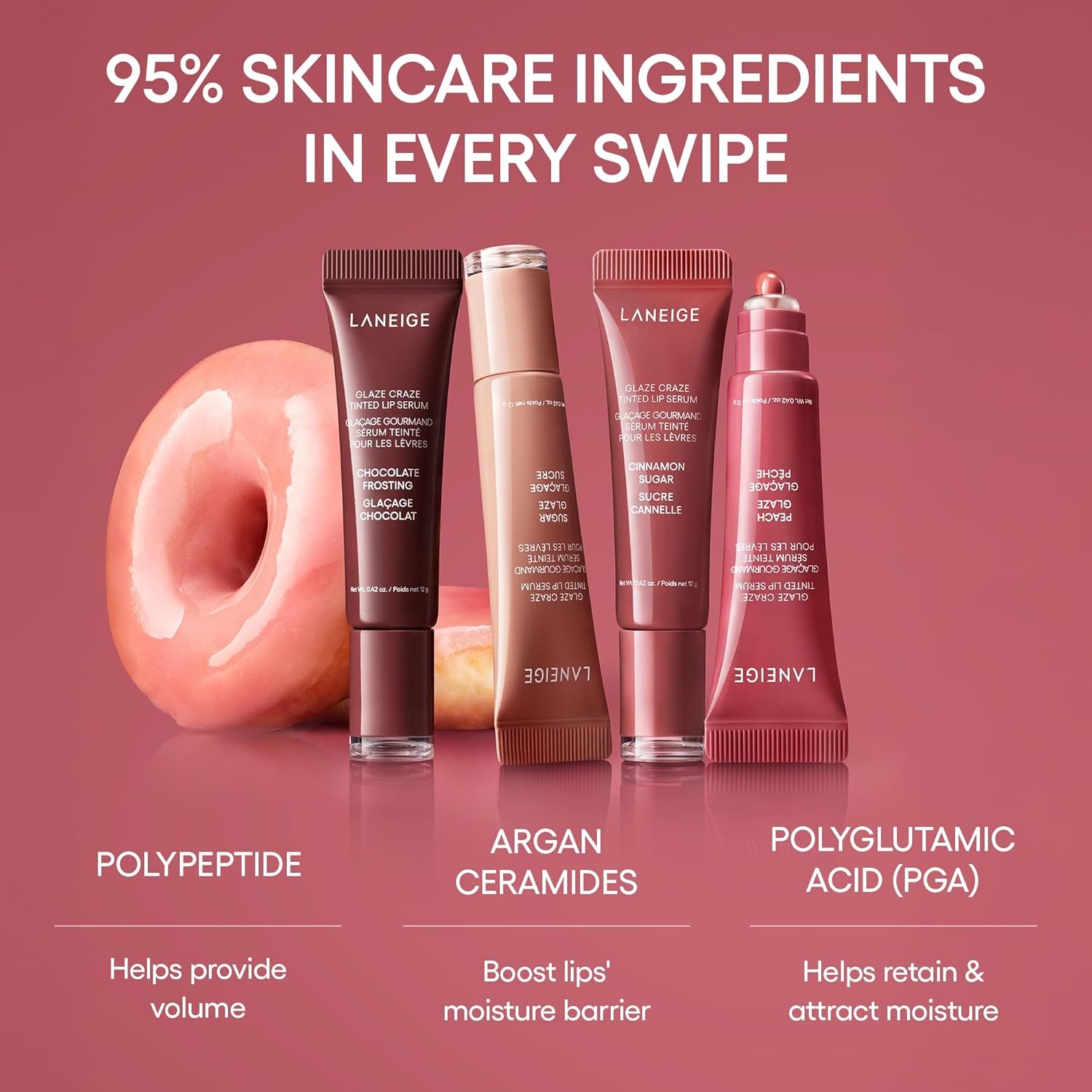 image:imageLANEIGE Glaze Craze Tinted Lip Serum Hydrating Lip Serum for Glossy Nourished Lips with Plumping PolypeptidesMaple Glaze