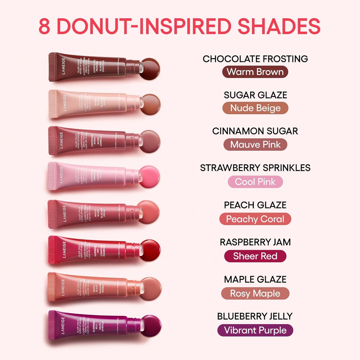 image:imageLANEIGE Glaze Craze Tinted Lip Serum Hydrating Lip Serum for Glossy Nourished Lips with Plumping PolypeptidesStrawberry Sprinkles