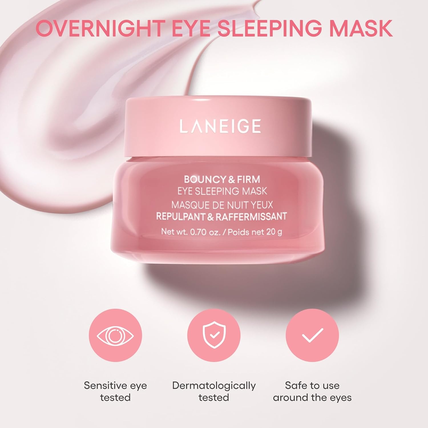 image:imageLANEIGE Bouncy amp Firm Eye Sleeping Mask Depuff and Firm with Peony amp Collagen Complex Ceramide amp 5D Hyaluronic Acid