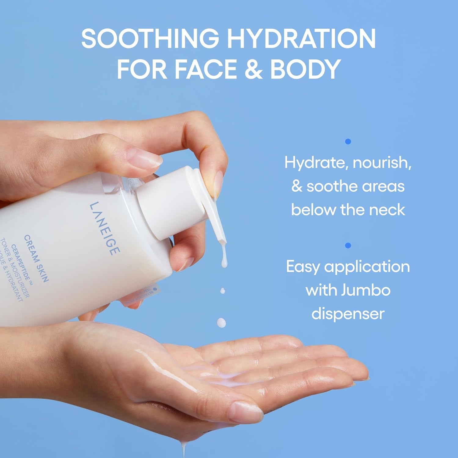 image:imageLANEIGE Cream Skin Toner amp Moisturizer Lightweight Refillable Korean Milky Toner with Ceramide amp Peptide for Hydration Firming amp Barrier Support169 fl oz 50 ml Mini Travel Size