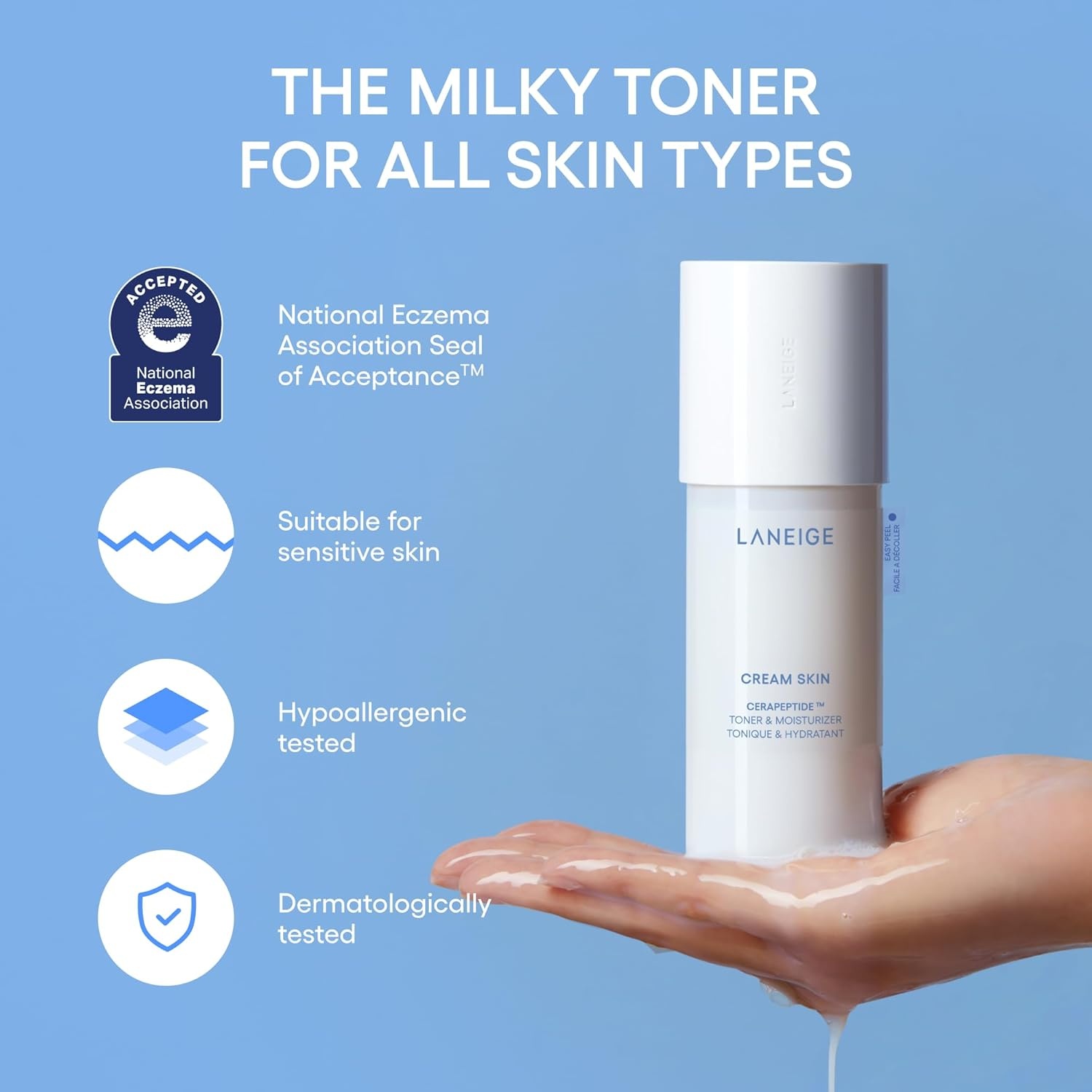 image:imageLANEIGE Cream Skin Toner amp Moisturizer Lightweight Refillable Korean Milky Toner with Ceramide amp Peptide for Hydration Firming amp Barrier Support57 fl oz 170 ml Refill Size