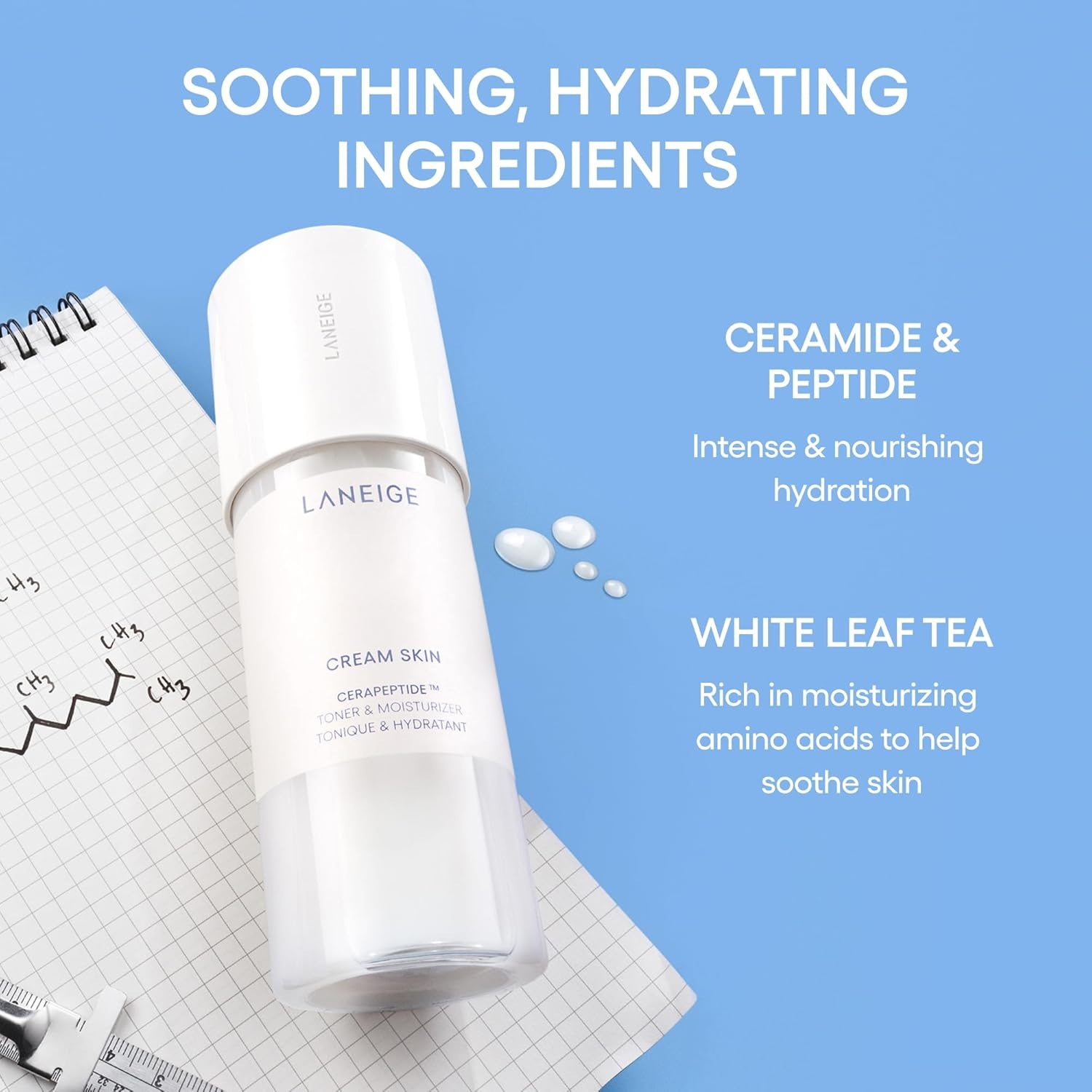 image:imageLANEIGE Cream Skin Toner amp Moisturizer Lightweight Refillable Korean Milky Toner with Ceramide amp Peptide for Hydration Firming amp Barrier Support574 fl oz 170 ml
