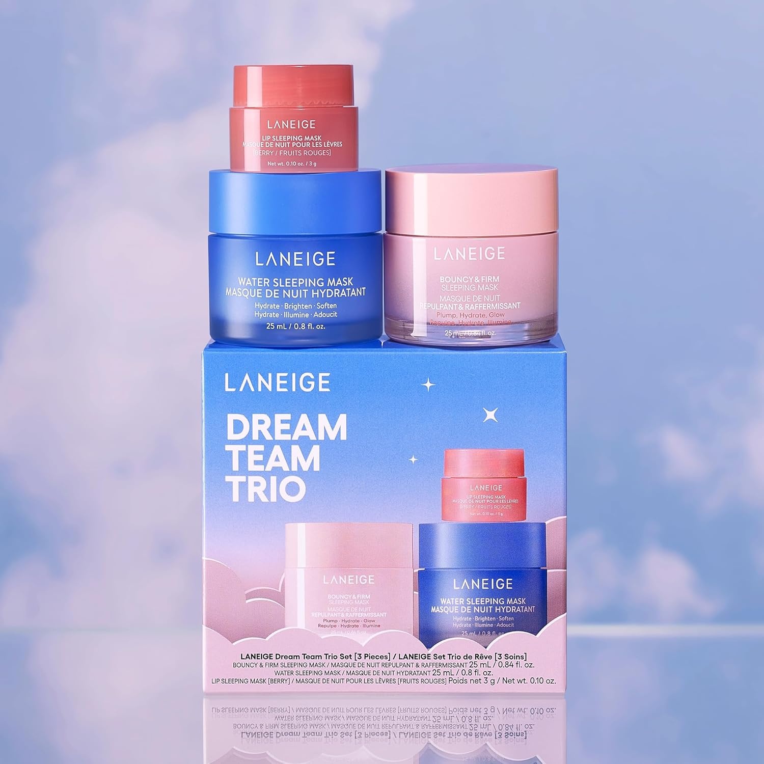 image:imageLANEIGE Dream Team Trio Water Sleeping Mask Lip Sleeping Mask Bouncy and Firm Mask BarrierBoosting Hydration Travel Sized
