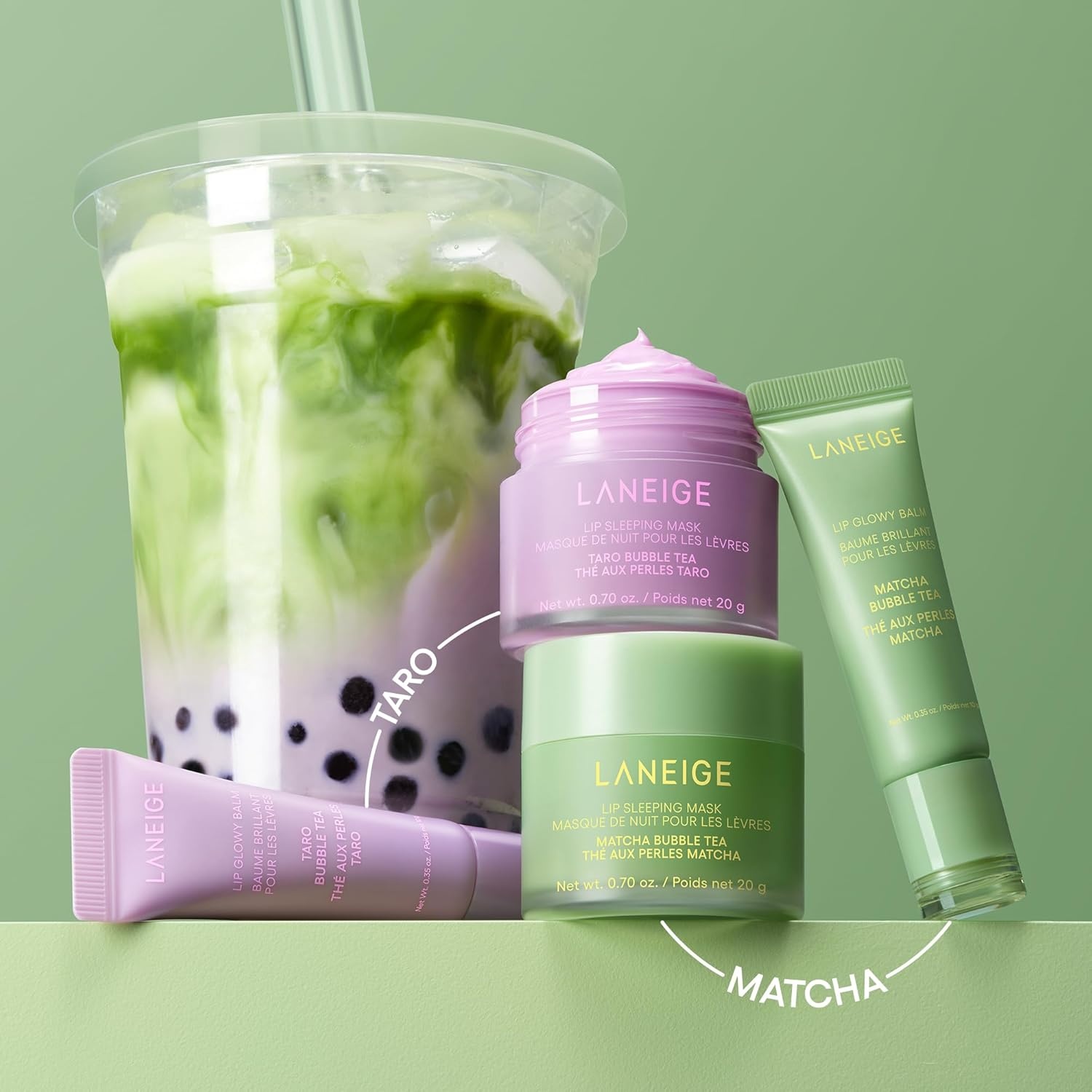 image:imageLANEIGE Lip Glowy Balm Sheer Tinted Lip Moisturizer with Shea Butter for Hydrating Shine amp Soft LipsMatcha Bubble Tea