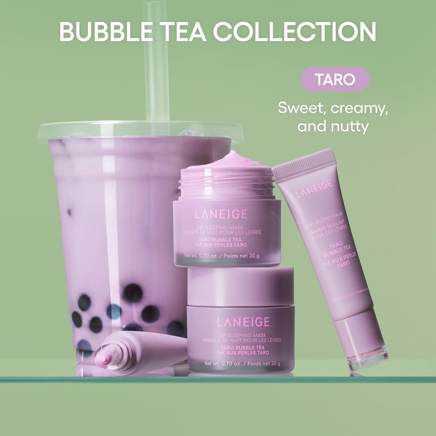image:imageLANEIGE Lip Glowy Balm Sheer Tinted Lip Moisturizer with Shea Butter for Hydrating Shine amp Soft LipsTaro Bubble Tea