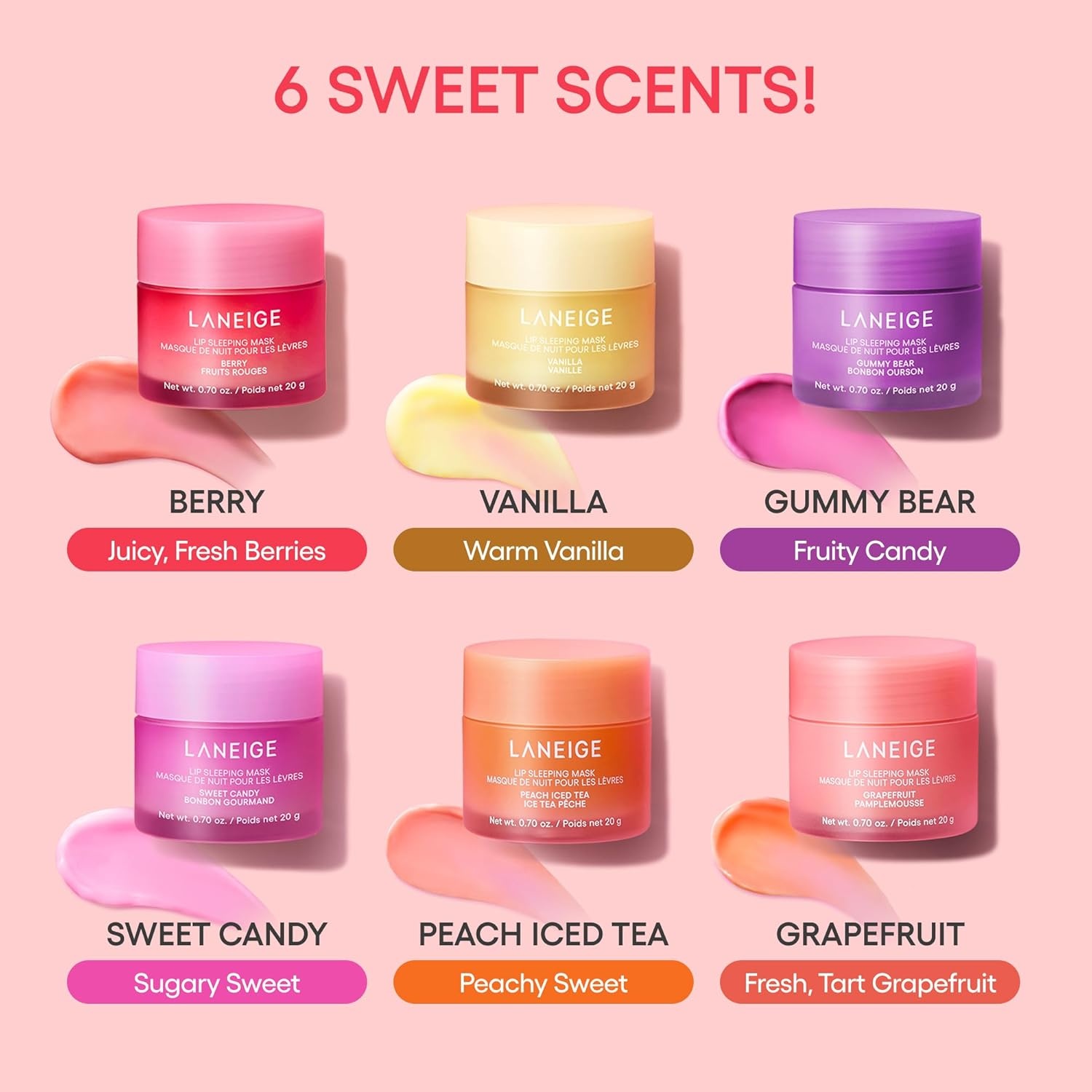 image:imageLANEIGE Lip Sleeping Mask Nourish Hydrate Vitamin C Murumuru amp Shea Butter Antioxidants Flaky Dry LipsLemon Sorbet Lip Topper Duo