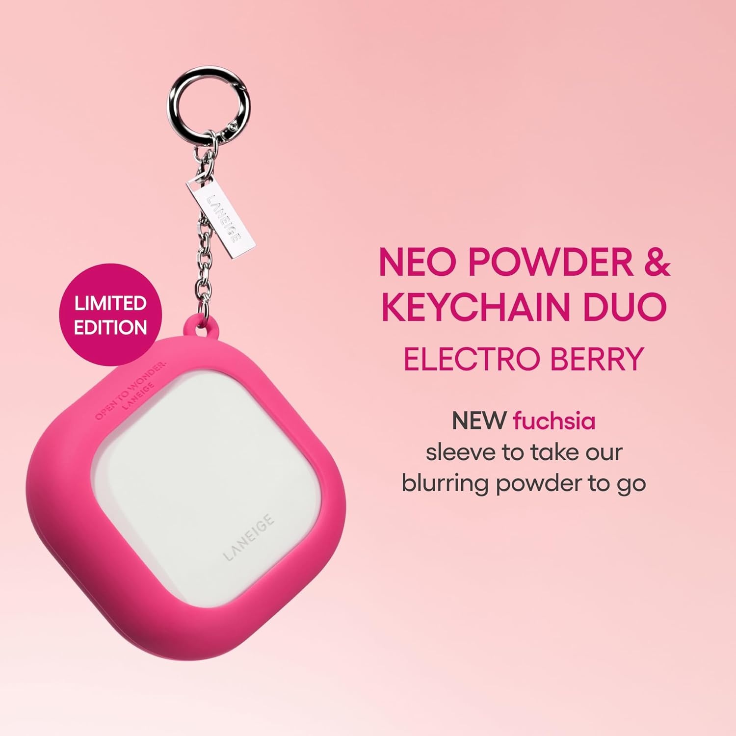 image:imageLANEIGE Neo Blurring Powder Korean Shine Control Compact with Pore Blurring Smoothing Finish amp TravelFriendly No Spill PackagingNeo Powder Berry Keychain Duo