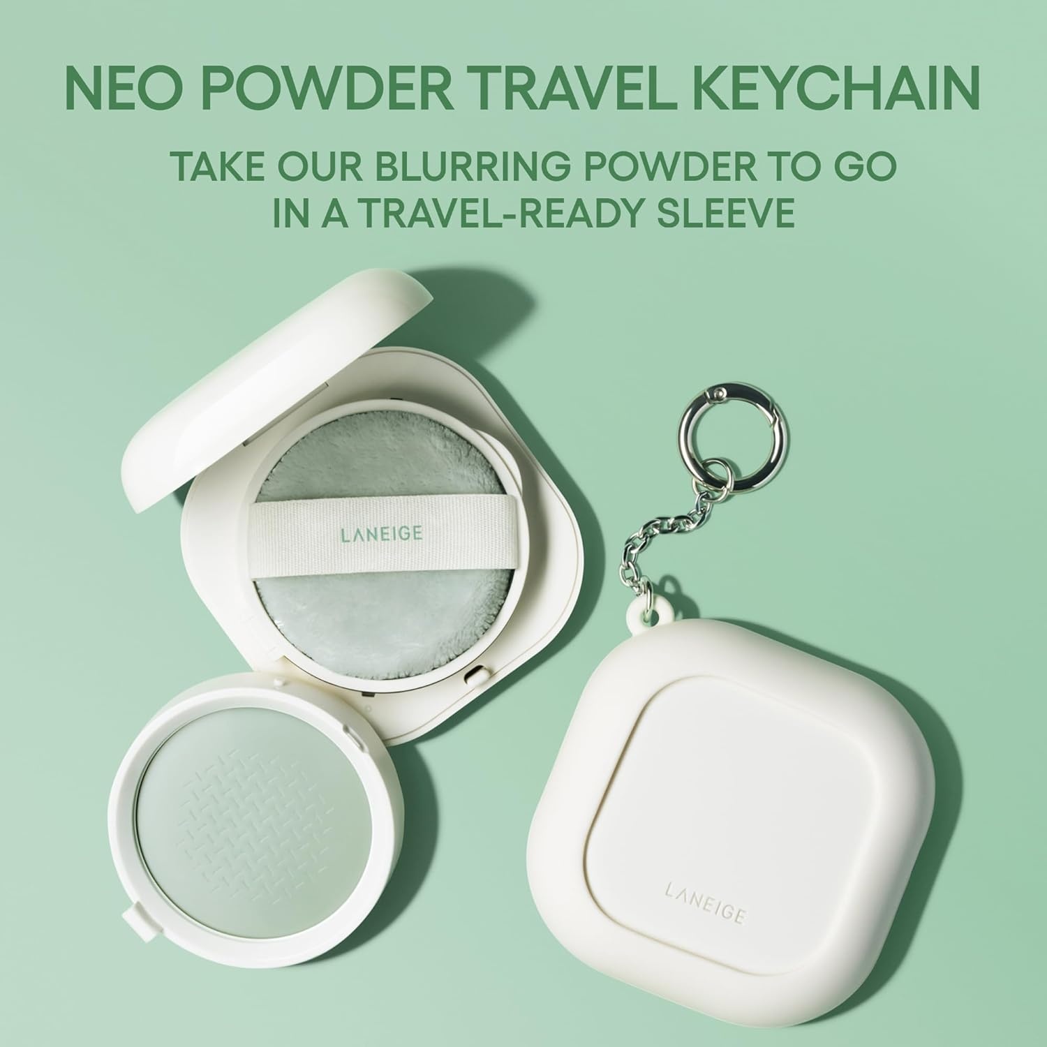 image:imageLANEIGE Neo Blurring Powder Korean Shine Control Compact with Pore Blurring Smoothing Finish amp TravelFriendly No Spill PackagingNeo Powder Keychain