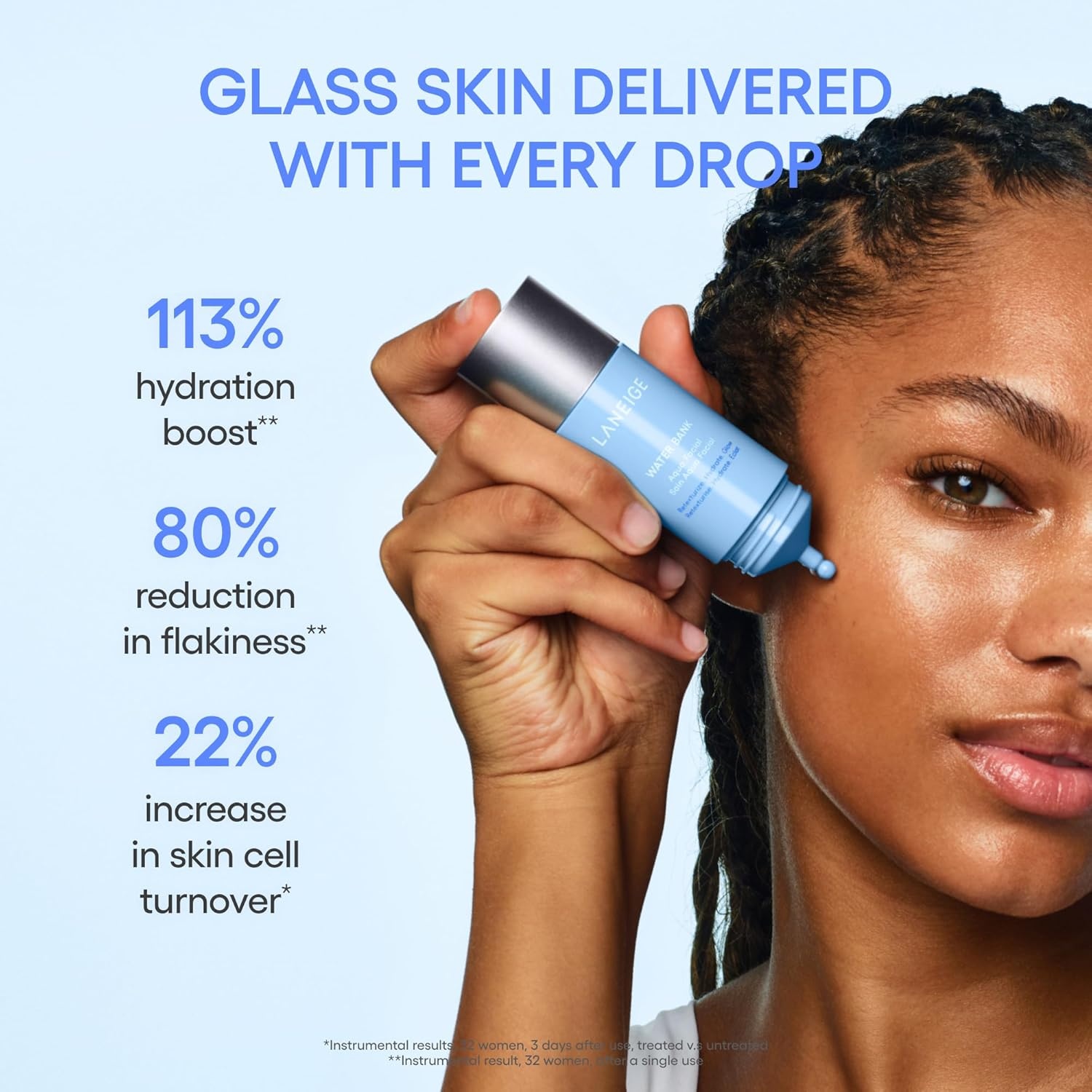 image:imageLANEIGE Water Bank Aqua Facial Serum KBeauty Exfoliating amp Hydrating Serum AHA BHA PHA Gentle Exfoliation Hyaluronic Acid amp Ceramide Glow Boost Smooth Soft Radiant Skin