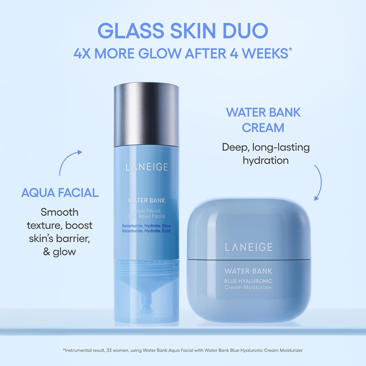 image:imageLANEIGE Water Bank Aqua Facial Serum KBeauty Exfoliating amp Hydrating Serum AHA BHA PHA Gentle Exfoliation Hyaluronic Acid amp Ceramide Glow Boost Smooth Soft Radiant Skin