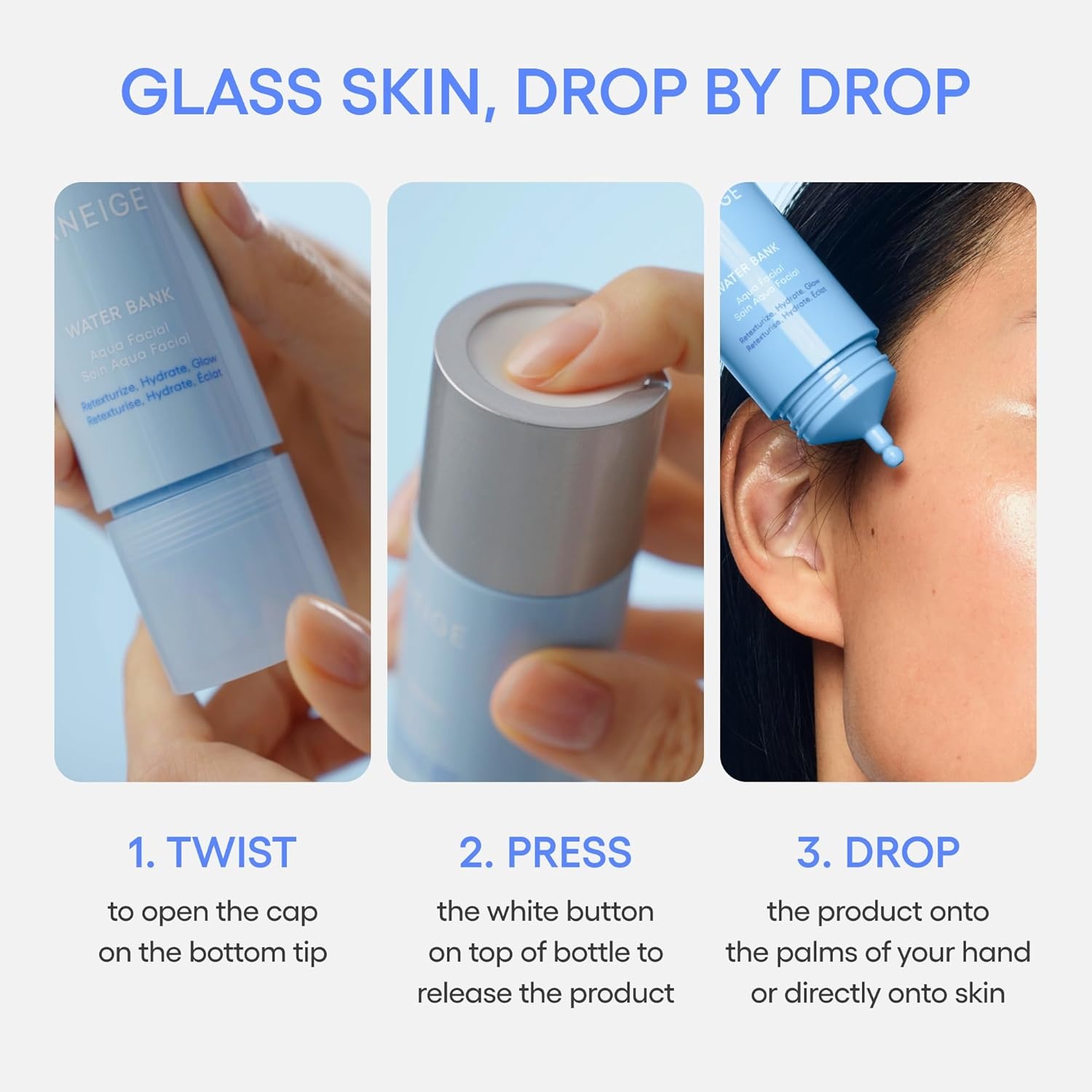 image:imageLANEIGE Water Bank Aqua Facial Serum KBeauty Exfoliating amp Hydrating Serum AHA BHA PHA Gentle Exfoliation Hyaluronic Acid amp Ceramide Glow Boost Smooth Soft Radiant Skin