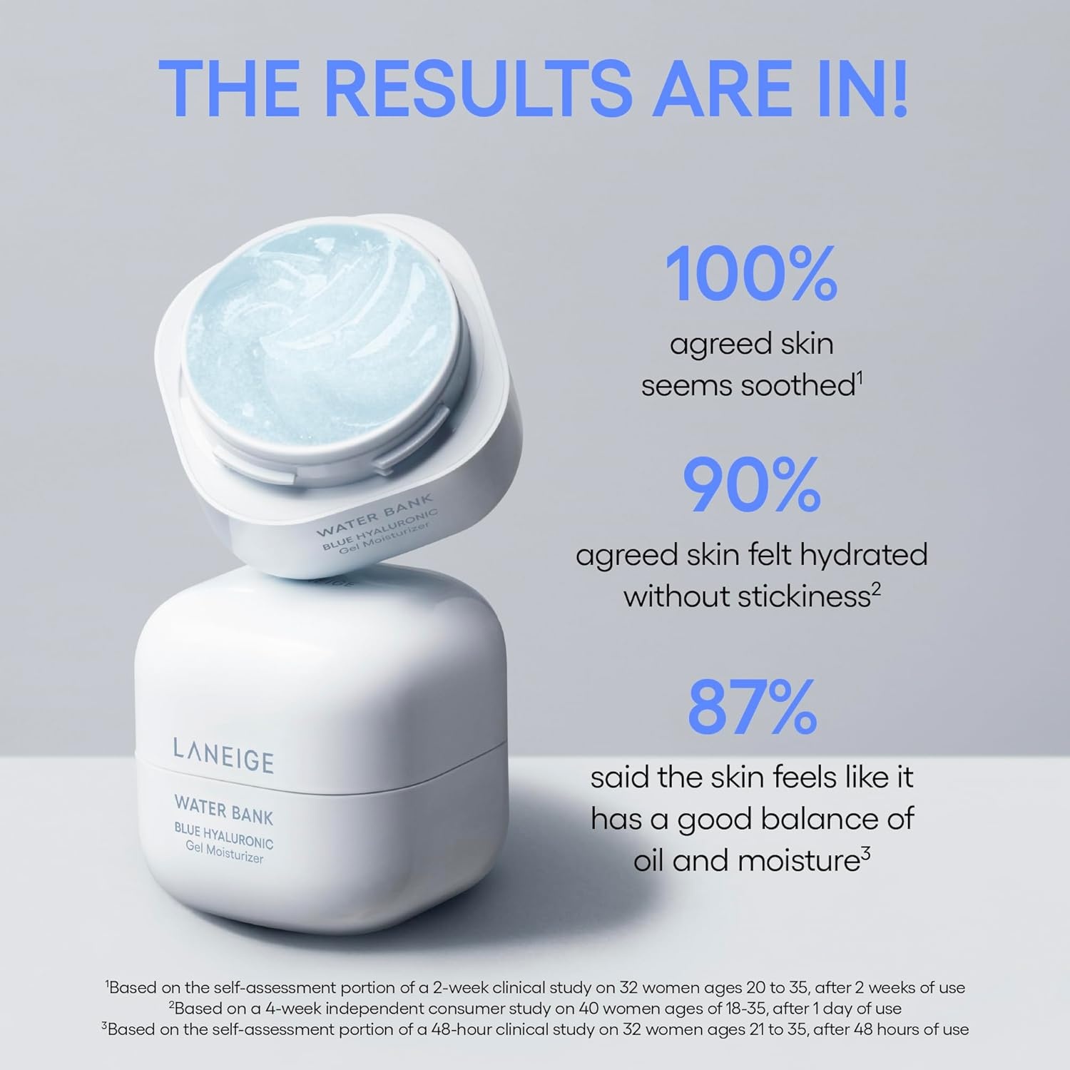 image:imageLANEIGE Water Bank Blue Hyaluronic Gel Moisturizer Lightweight Hydrating Face Gel with Mint Extract Hypoallergenic amp DermatologistTested16 oz 50 ml Full Size