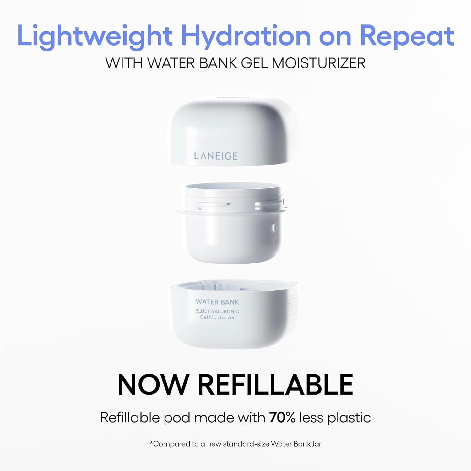image:imageLANEIGE Water Bank Blue Hyaluronic Gel Moisturizer Lightweight Hydrating Face Gel with Mint Extract Hypoallergenic amp DermatologistTested16 oz 50 ml Refill Size