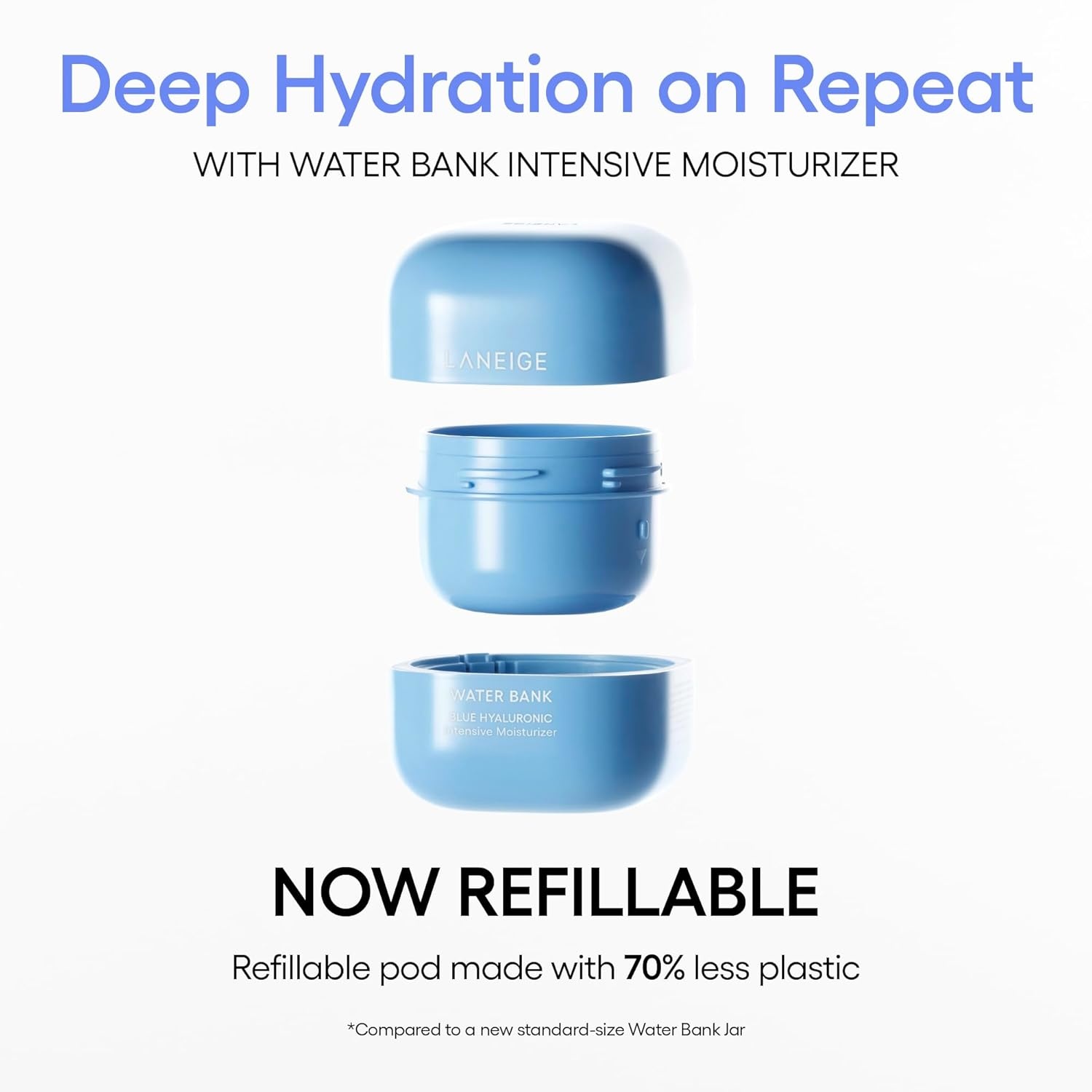 image:imageLANEIGE Water Bank Blue Hyaluronic Intensive Moisturizer Hydrating Face Cream for Extra Dry Skin with Squalane amp Peptide for Skin Barrier Support DermatologistTested16 oz 50 ml Refill Size