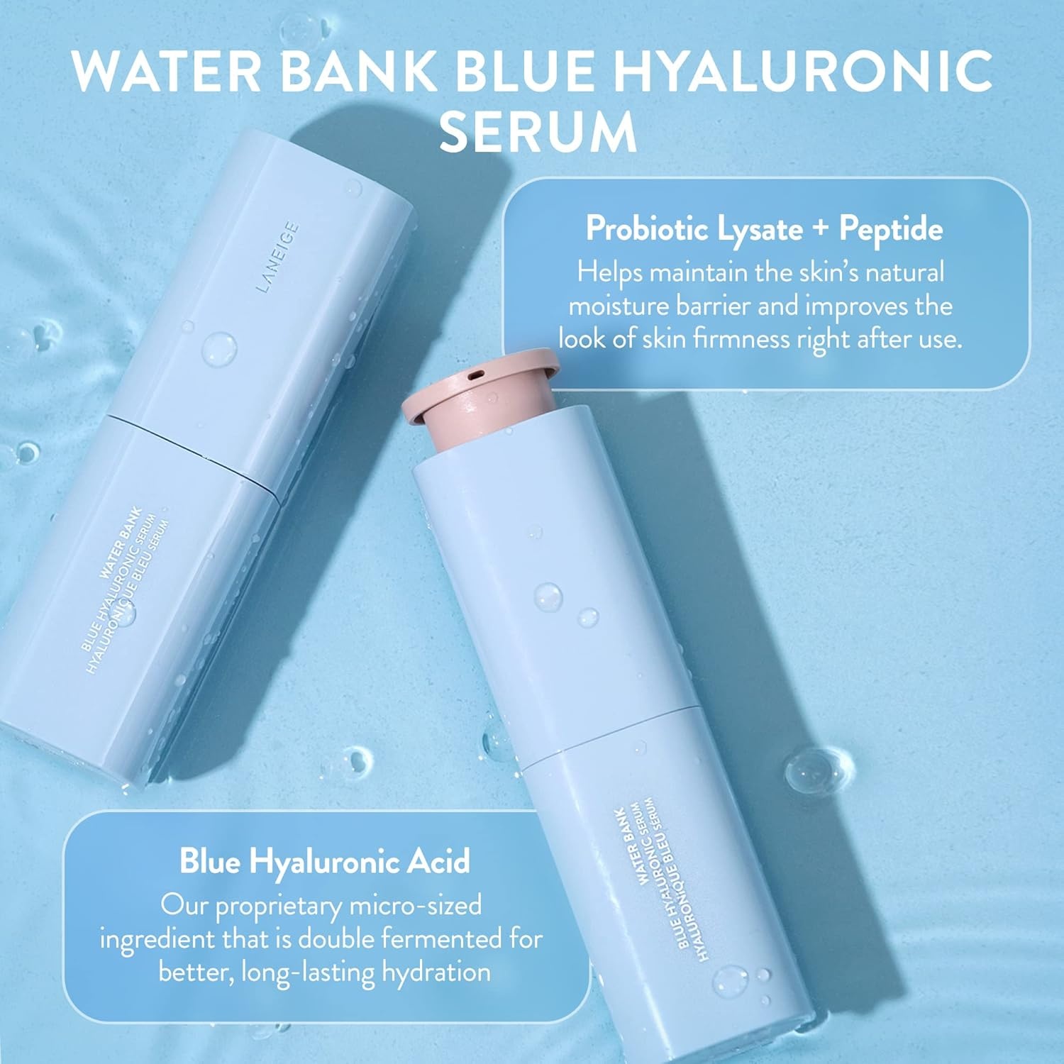 image:imageLANEIGE Water Bank Blue Hyaluronic Serum Hydrating Face Serum with Peptide amp Green Tea Enzyme to Improve Skin Firmness amp Radiance16 Fl Oz 50 ml