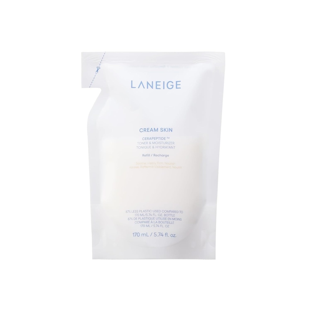 image:imageLANEIGE Cream Skin Toner amp Moisturizer Lightweight Refillable Korean Milky Toner with Ceramide amp Peptide for Hydration Firming amp Barrier Support57 fl oz 170 ml Refill Size