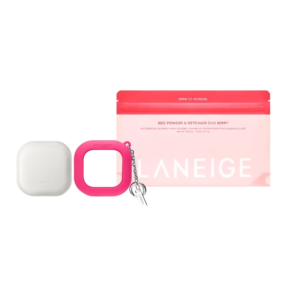image:imageLANEIGE Neo Blurring Powder Korean Shine Control Compact with Pore Blurring Smoothing Finish amp TravelFriendly No Spill PackagingNeo Powder Berry Keychain Duo