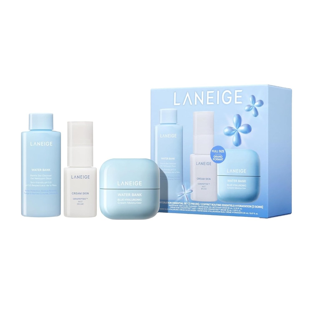 image:imageLANEIGE Water Bank Blue Hyaluronic Cream Moisturizer Hydrating Korean Face Cream with Squalane amp Ceramide for Skin Barrier Support DermatologistTestedDaily Hydration Essential Set