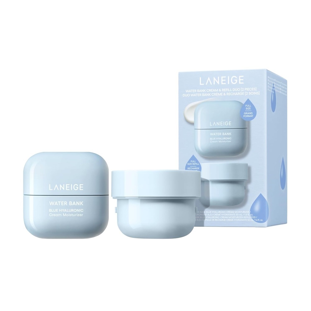 image:imageLANEIGE Water Bank Blue Hyaluronic Cream Moisturizer Hydrating Korean Face Cream with Squalane amp Ceramide for Skin Barrier Support DermatologistTestedWater Bank Cream Refill Duo
