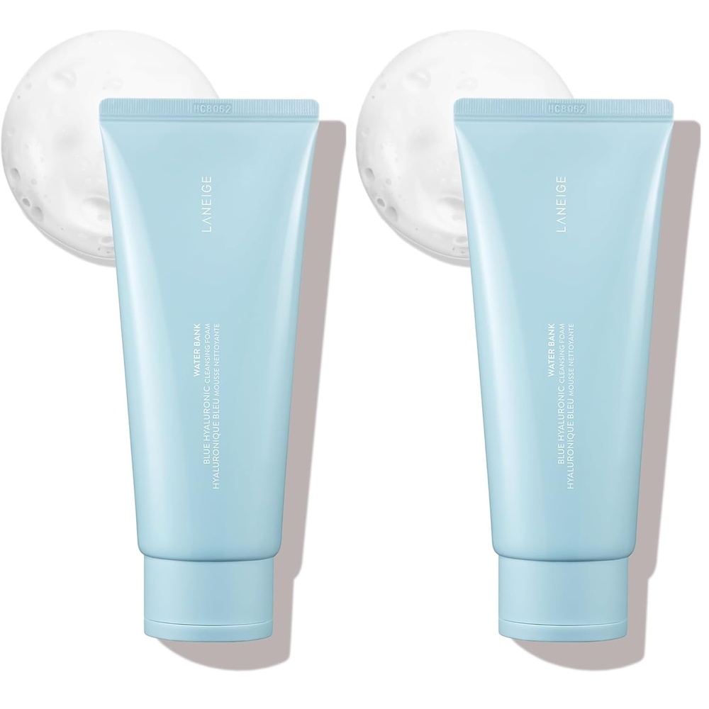 image:imageLANEIGE Water Bank Cleansing Foam Hydrating Face Wash and Makeup Remover with Hyaluronic Acid amp Papain Enzyme for Smooth Soft Skin34 Fl Oz Pack of 2