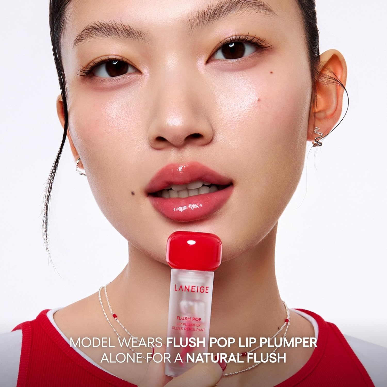 image:imageLANEIGE Flush Pop Peptide Lip Gloss Treatment Tube Plumping amp Volumizing Cooling Gel Korean Skin Care